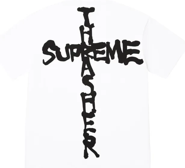 White Black T-shirt and English L M S XL Cross 0914